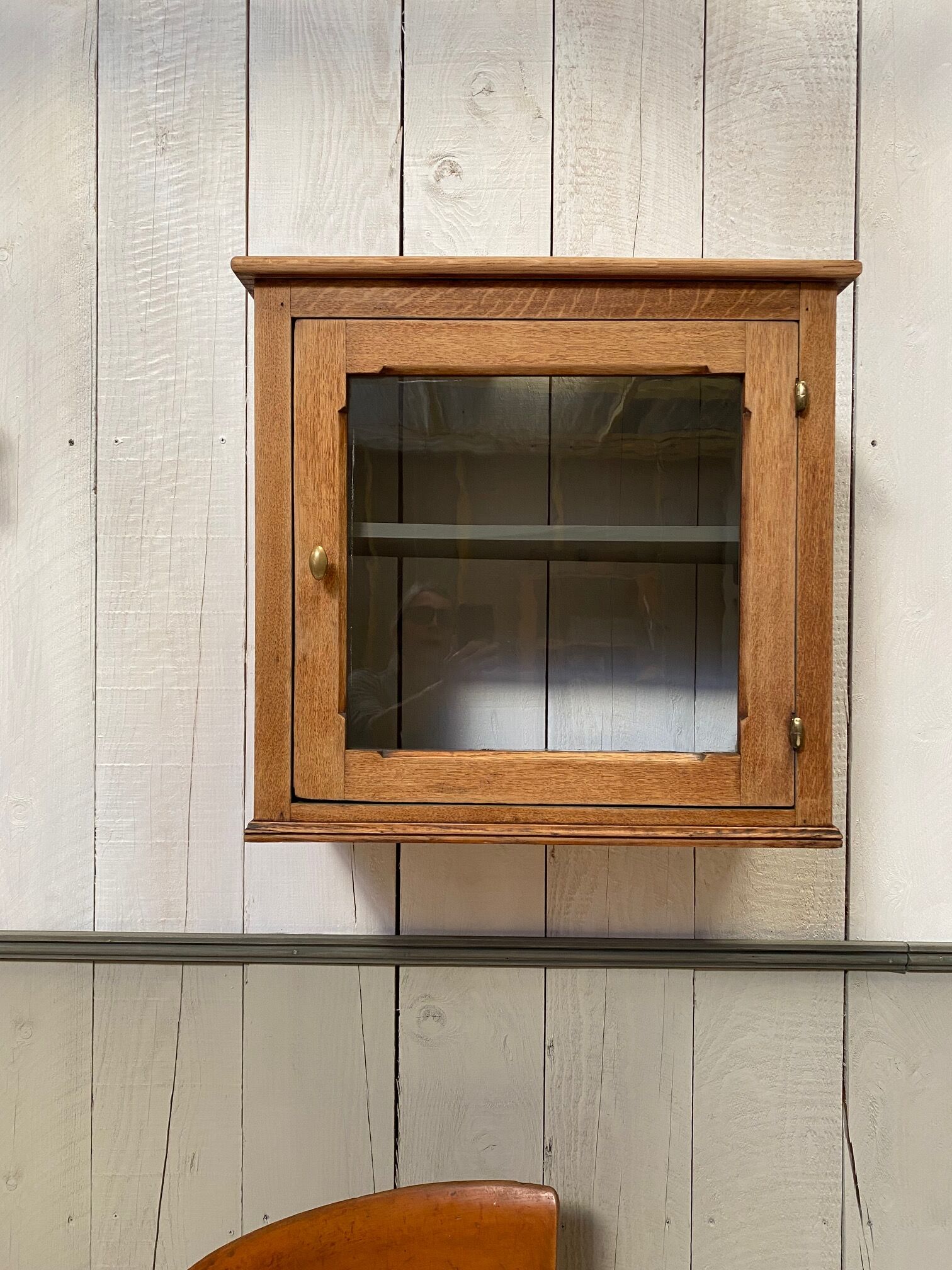 Antique oak wall or installation window