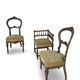 2 chaises et 1 chaise de coin italiennes, années 1950