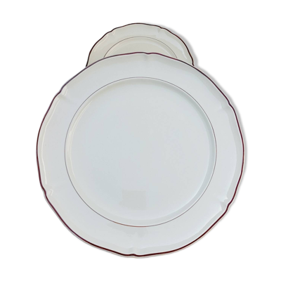Plat de service rond Villeroy & Boch festonné marron