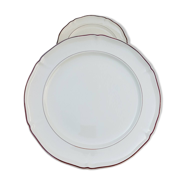 Plat de service rond Villeroy & Boch festonné marron