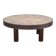 Coffee table signed Barrois, wood and stoneware table with plant decoration, France, interior decor.