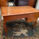 Office 3 drawers and retractable shelf solid blond oak Louis XV style