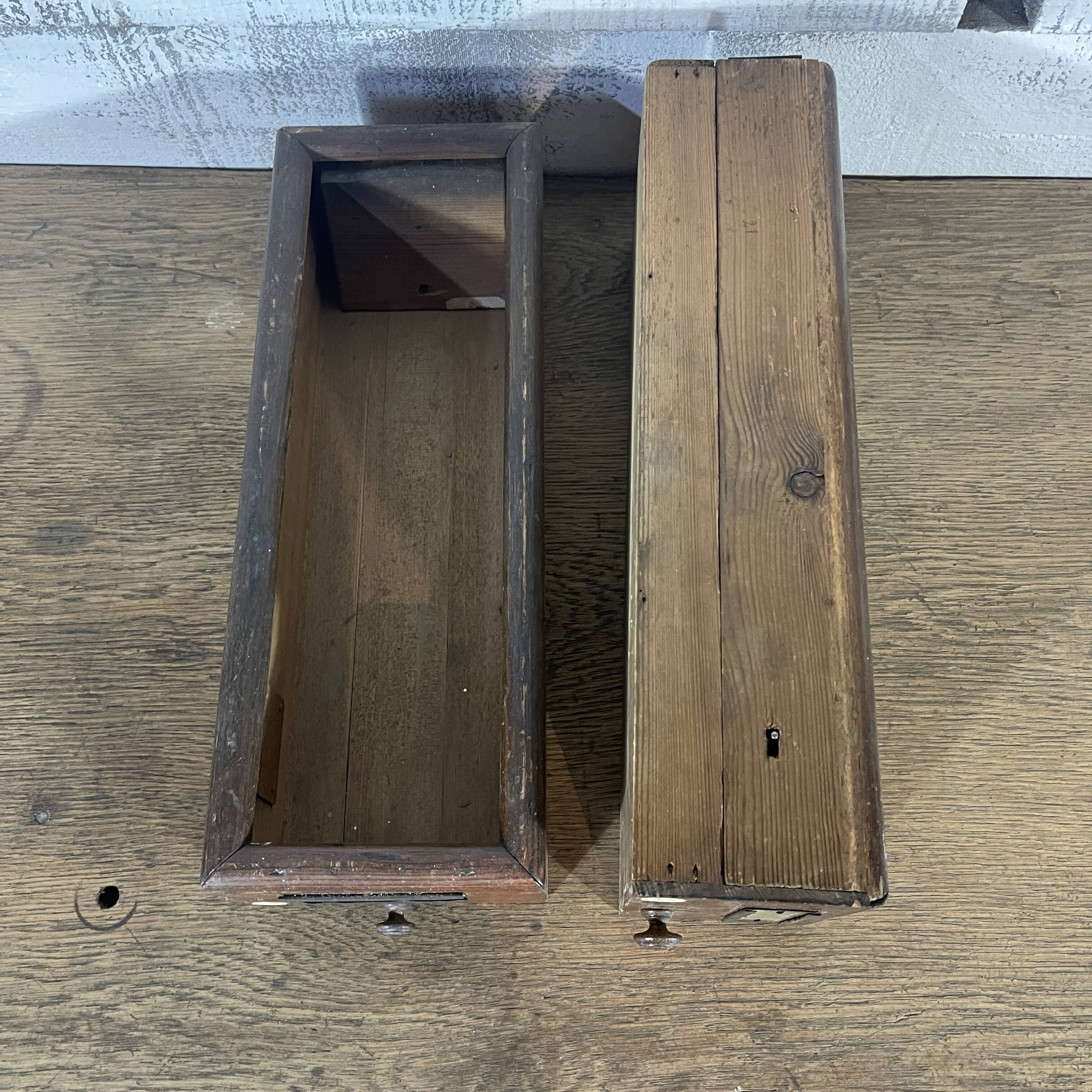 Set of 2 old wooden drawers