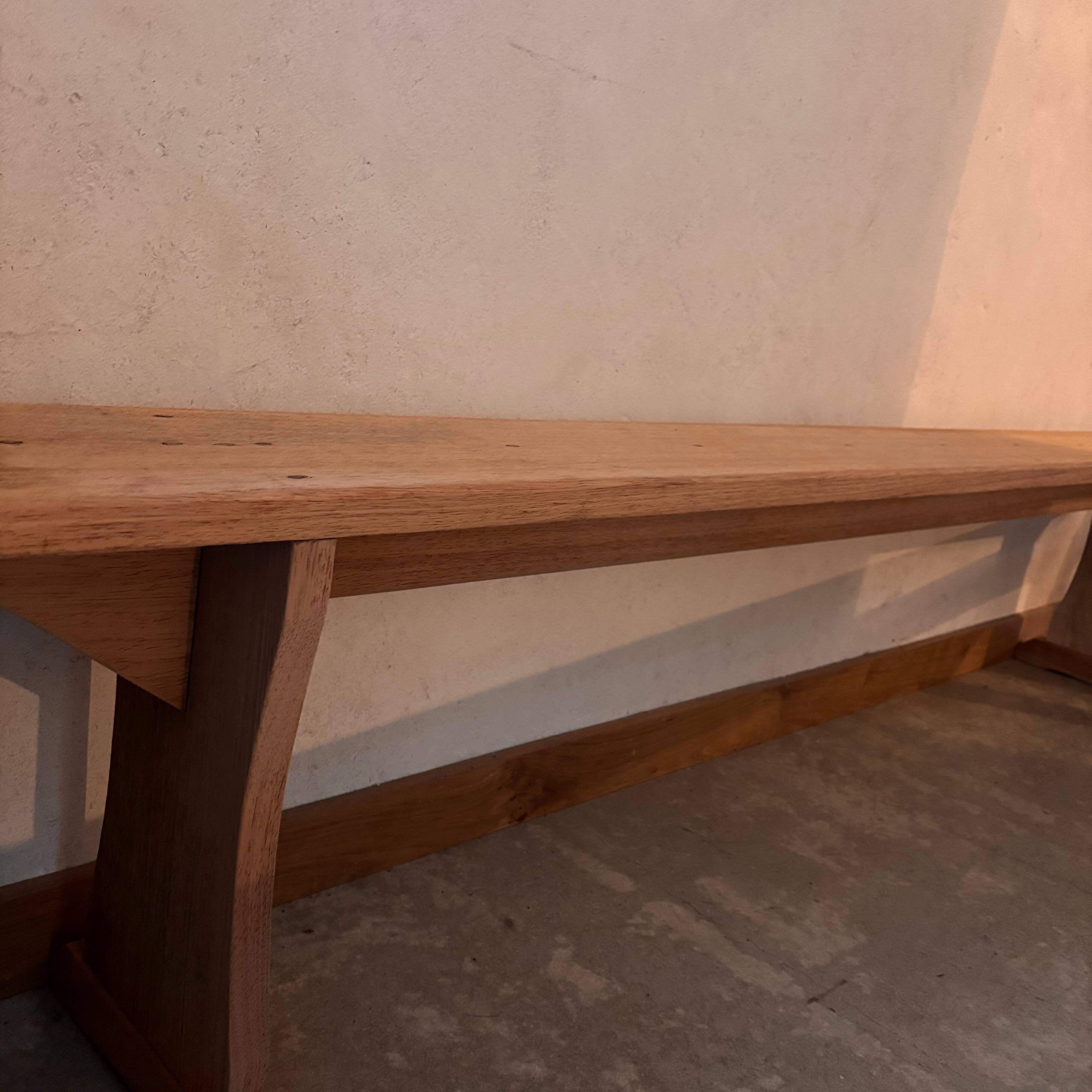 Set of 2 raw wood benches