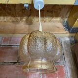Vintage Transparent Moulded Glass Suspension #D444