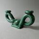 woven ceramic candlestick, slip, 1970s, Vallauris