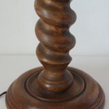 Vintage twisted turned wooden lamp base