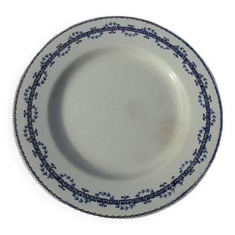 Plat sur piédouche en porcelaine opaque  de Gien modèle Austerlitz Terre de fer diam 23 cm