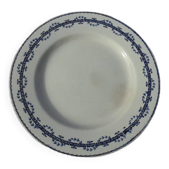 Dish on pedestal in opaque Gien porcelain, Austerlitz model Terre de fer, diam. 23 cm