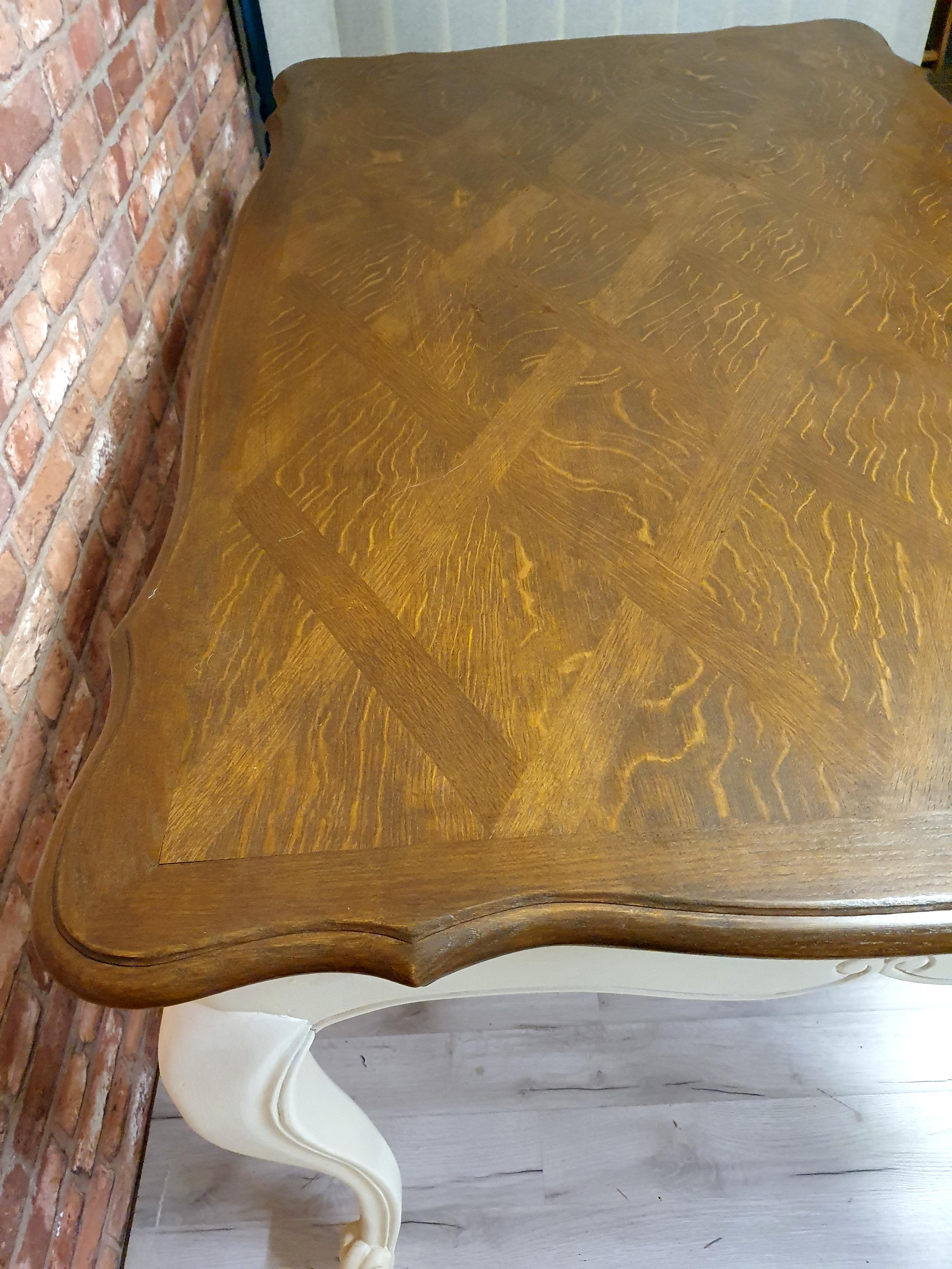 Folding oak table provence style