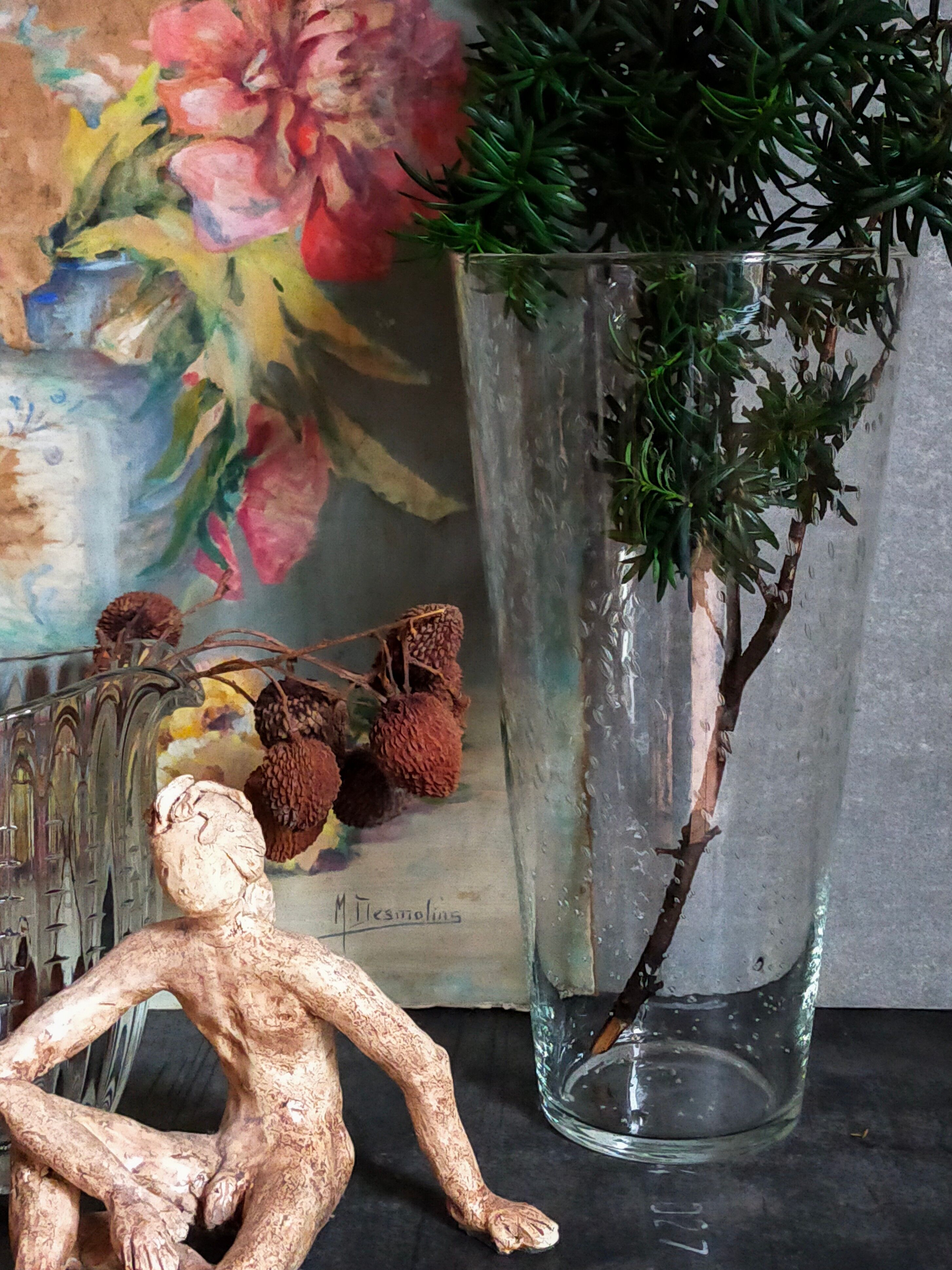 Vintage blown glass glass vase