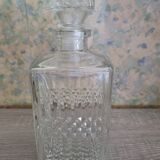 Whisky carafe glass and tin decoration losanges and tips