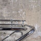 Folding trolley in silver metal