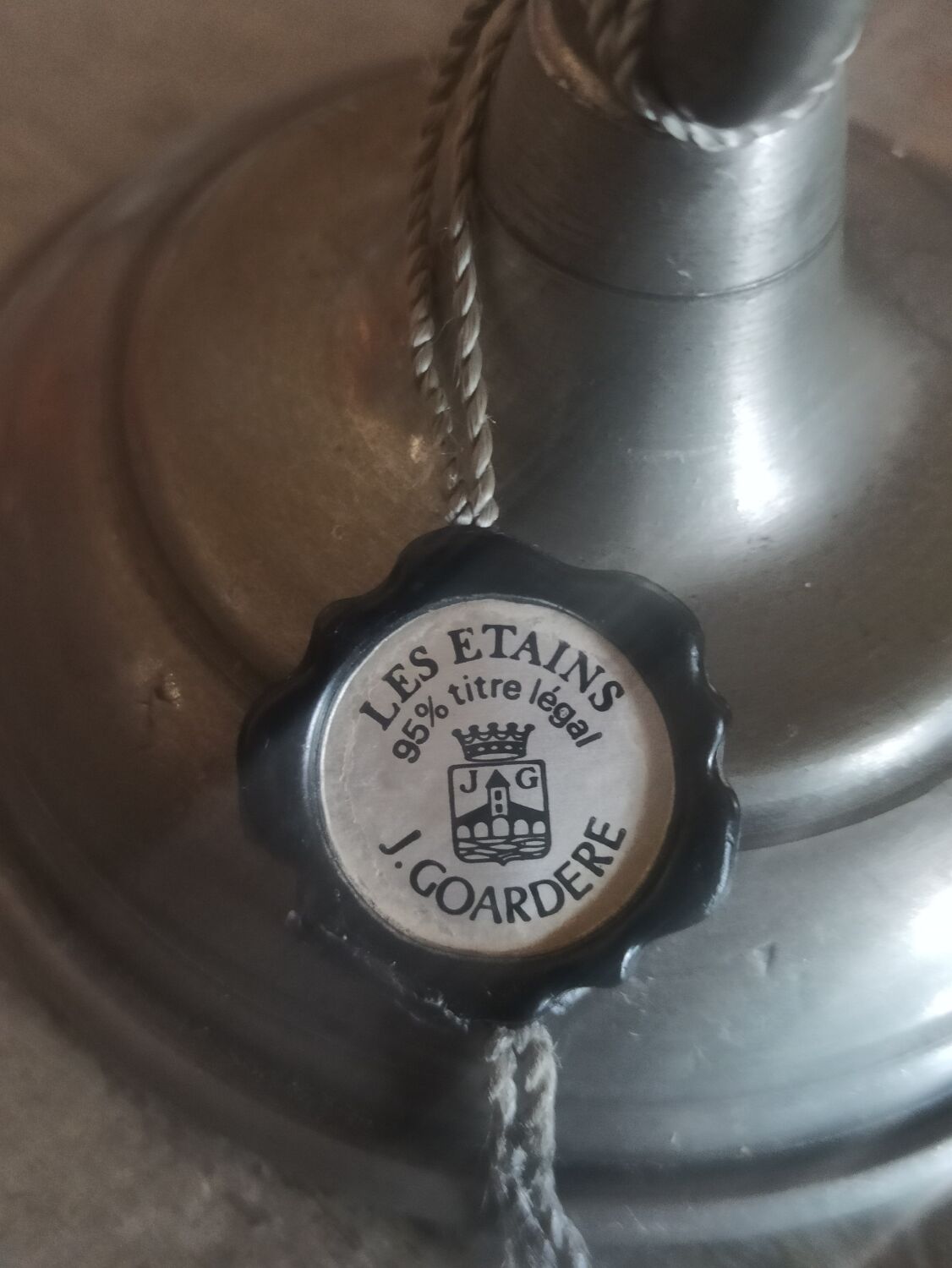 J. Goardere pewter candle holder