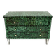 Mid-Century Modern Style Green-Malachite Colored Glass Italian Chest of Drawers
