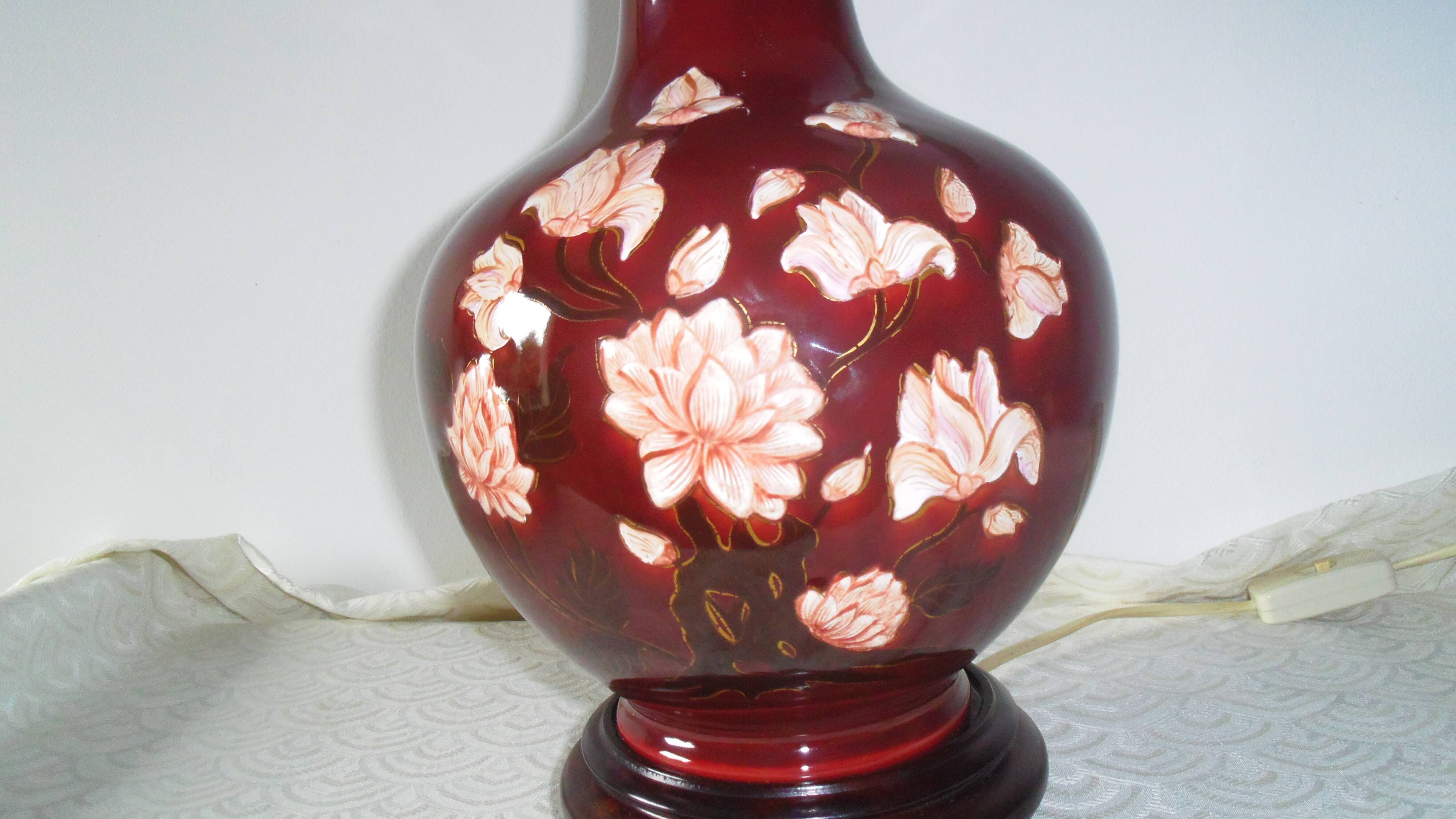 Table lamp. Faience signed M.A.D