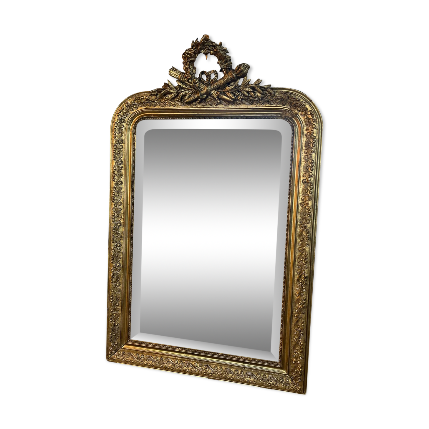 Old mirror Louis Philippe. Beveled mercury ice