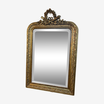 Old mirror Louis Philippe. Beveled mercury ice