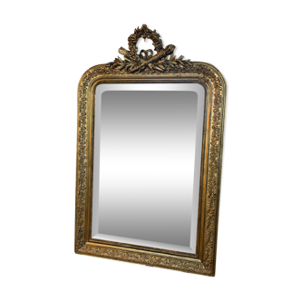 Old mirror Louis Philippe. Beveled mercury ice