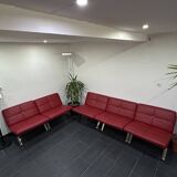 Ensemble de 5 Chauffeuses Modulables Poltrona Frau en Cuir Rouge