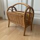 Vintage bamboo rattan magazine holder 70s