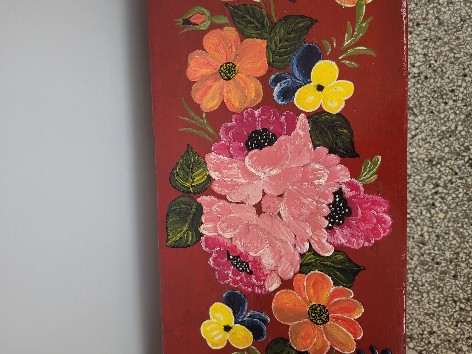 Bench with flowery decorations