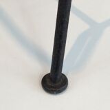 Black lacquered metal and brown leather magazine holders