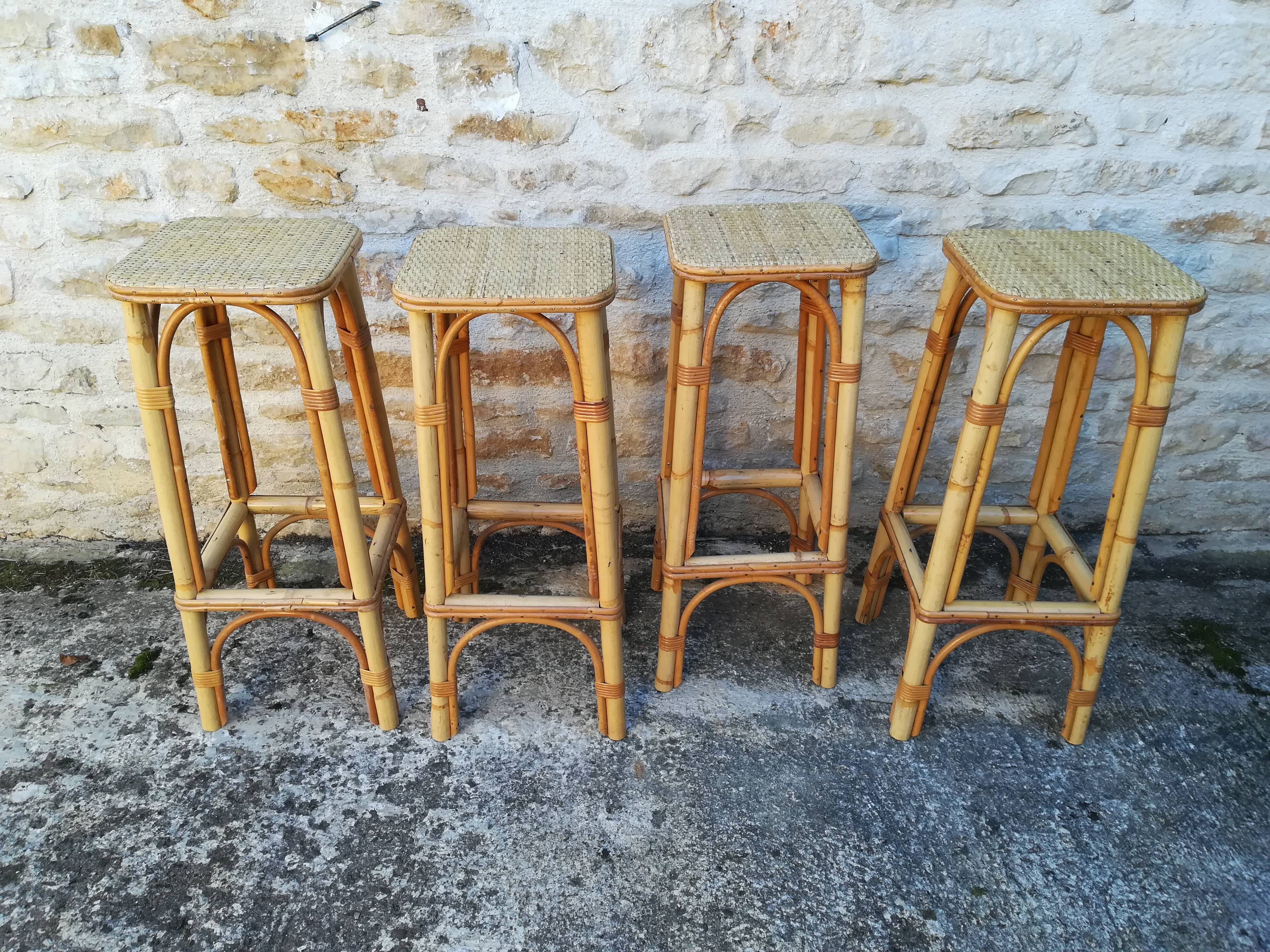 Rattan bar stools