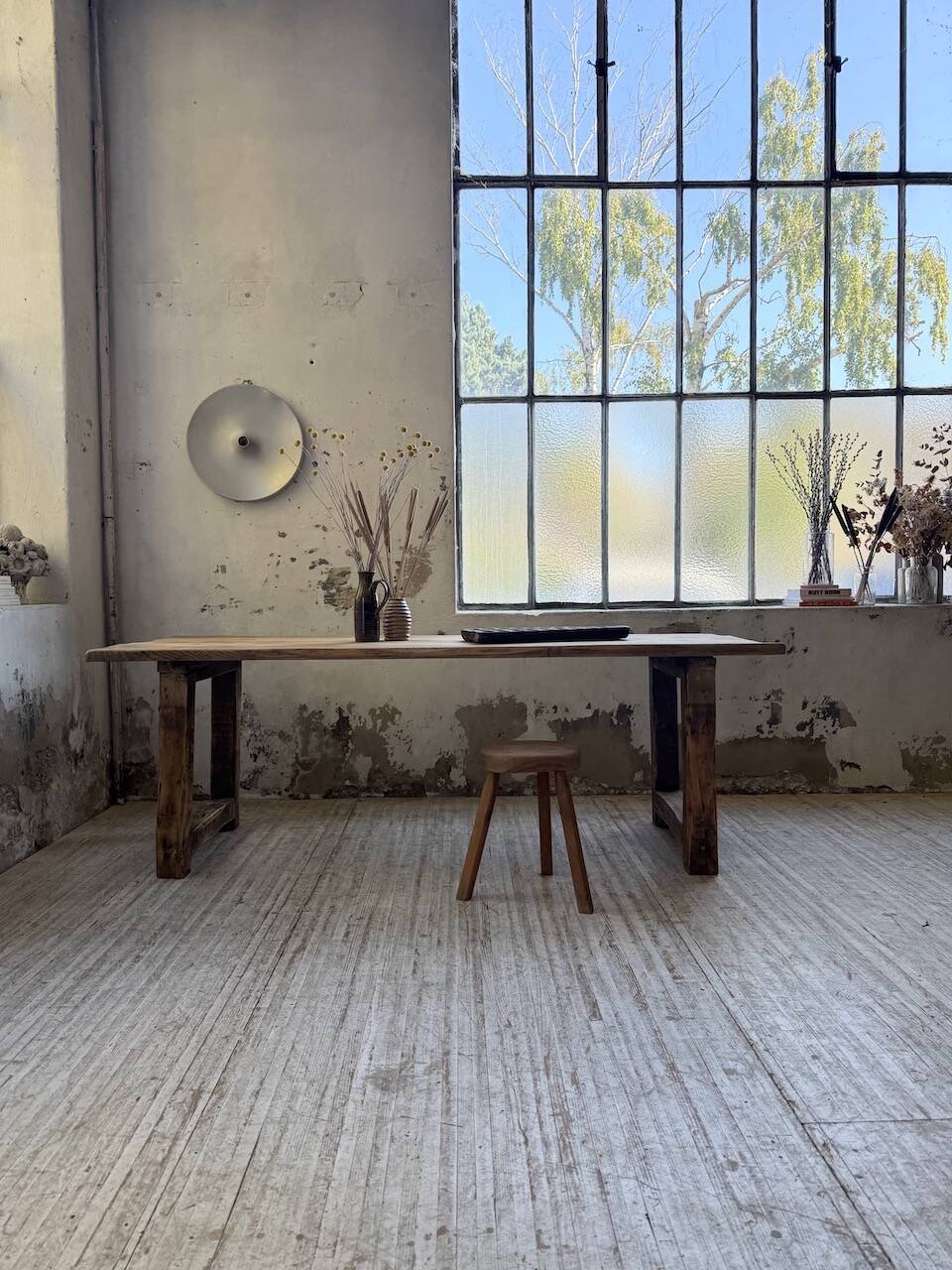 1950s pine farmhouse table 220cm