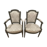Paire de fauteuils cabriolets Louis XVI