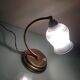 Brass bedside lamp and glass silkscreen vintage 50-60 years