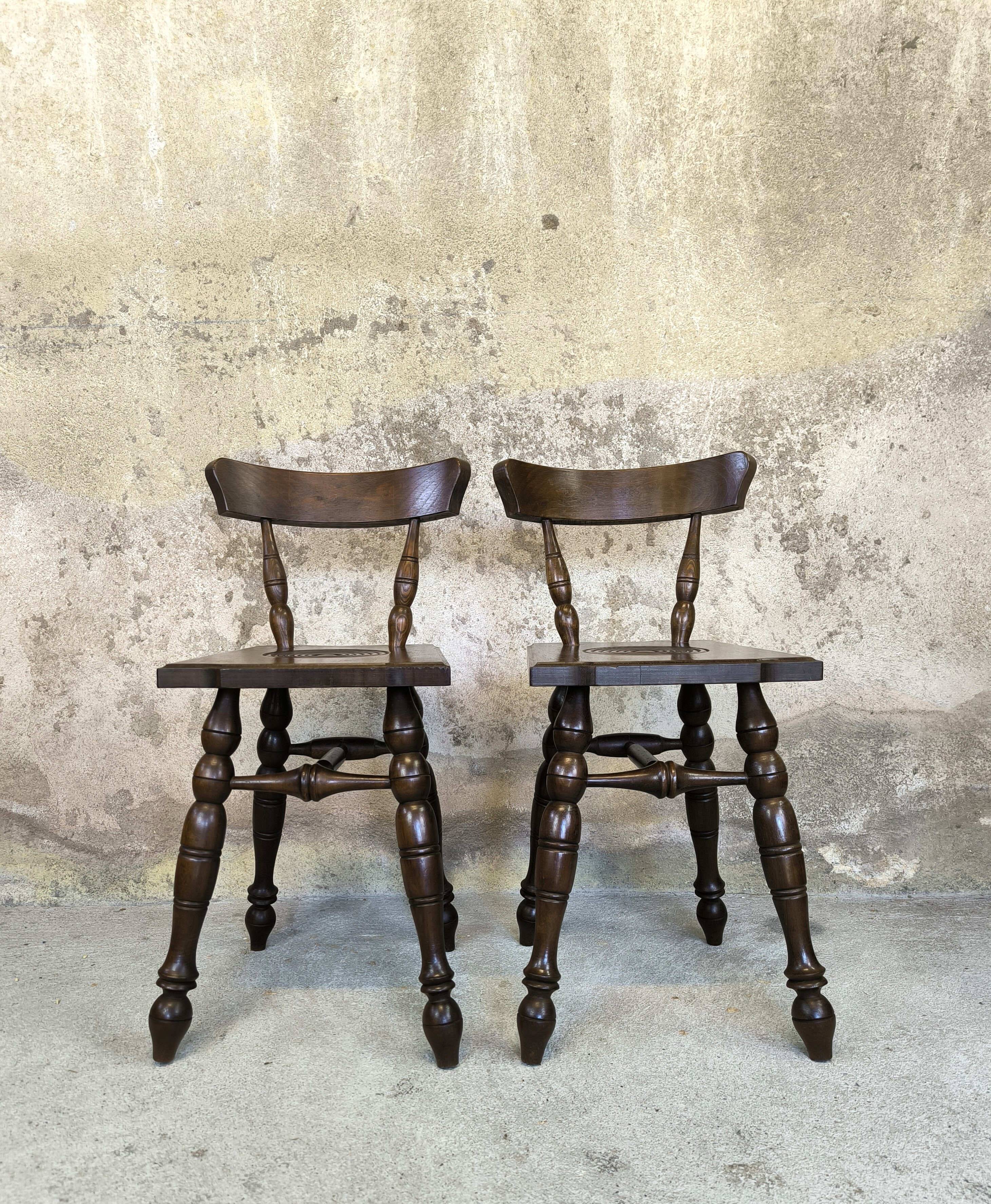 Pair of vintage Basque chairs