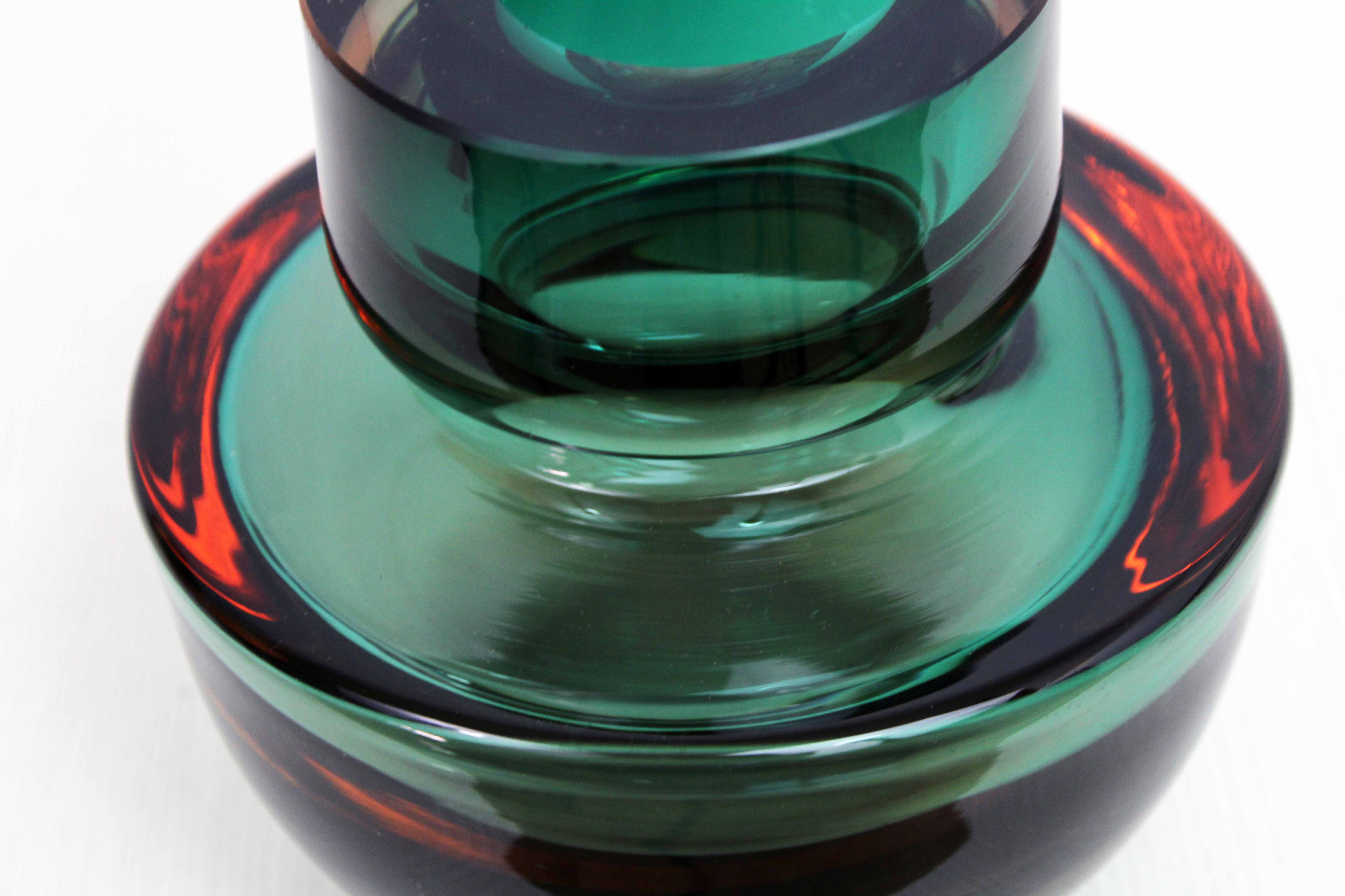 Sommerso vase in Murano glass