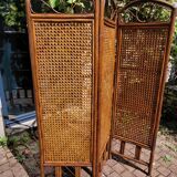 Wooden and cane screen