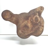 Brutalist solid wood tripod stool