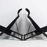 Set of 2 chairs folding Black canvas vintage