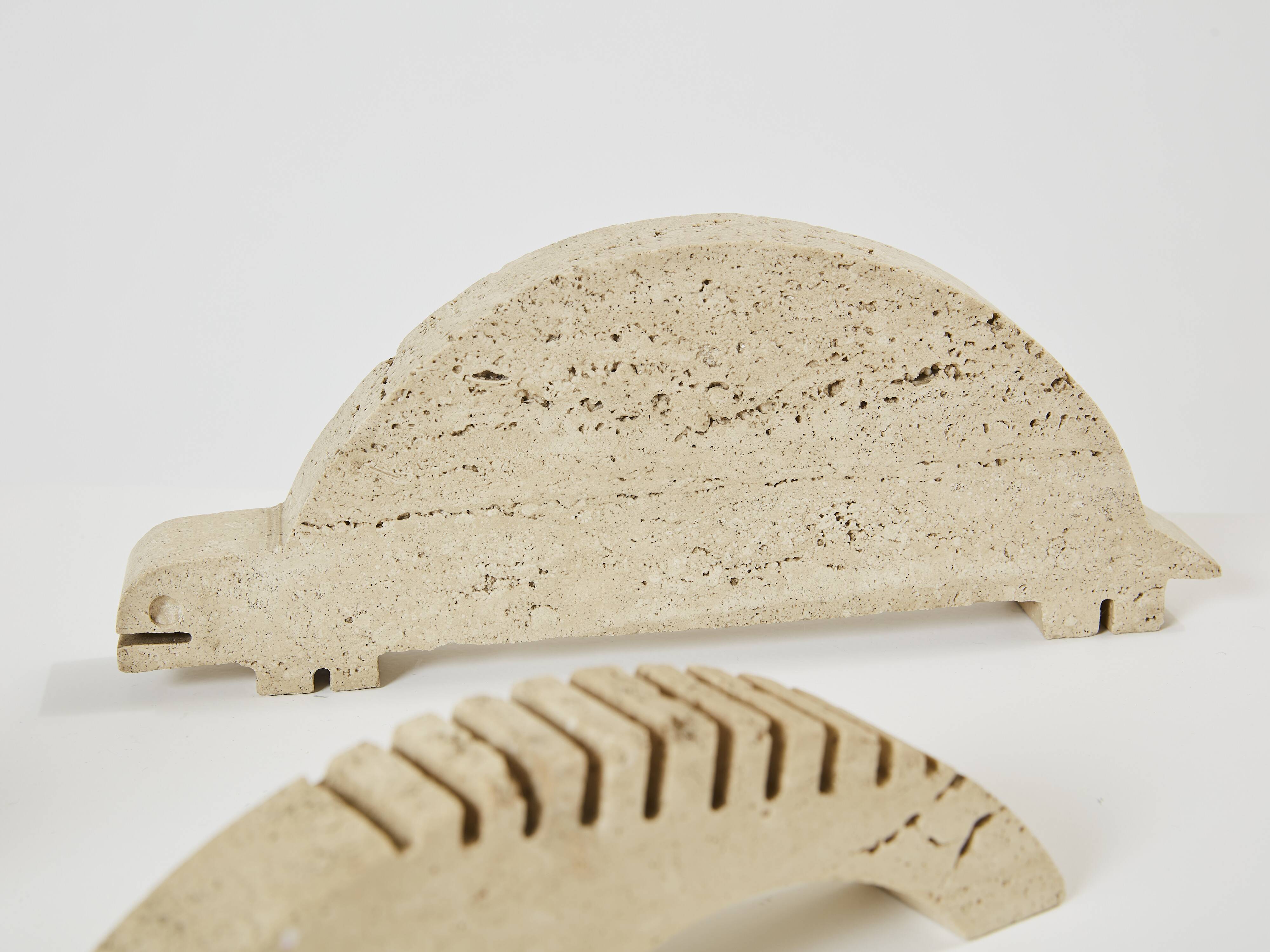 Set of 8 travertine animal sculptures by Fratelli Mannelli 1970