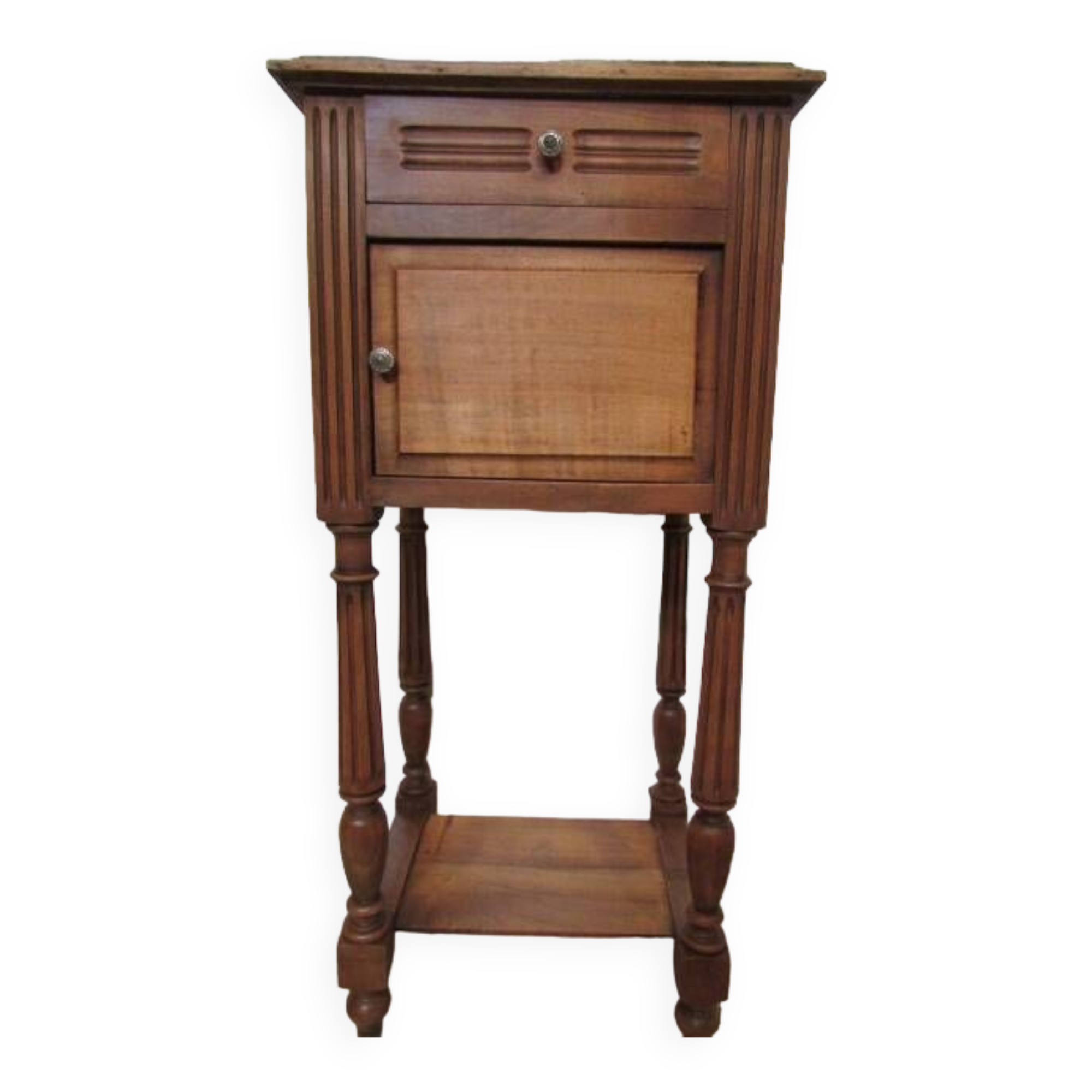 Bedside table on fluted legs, 1900s