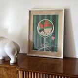 Amleto Dalla Costa, original serigraph framed, Milan Italy 1980s
