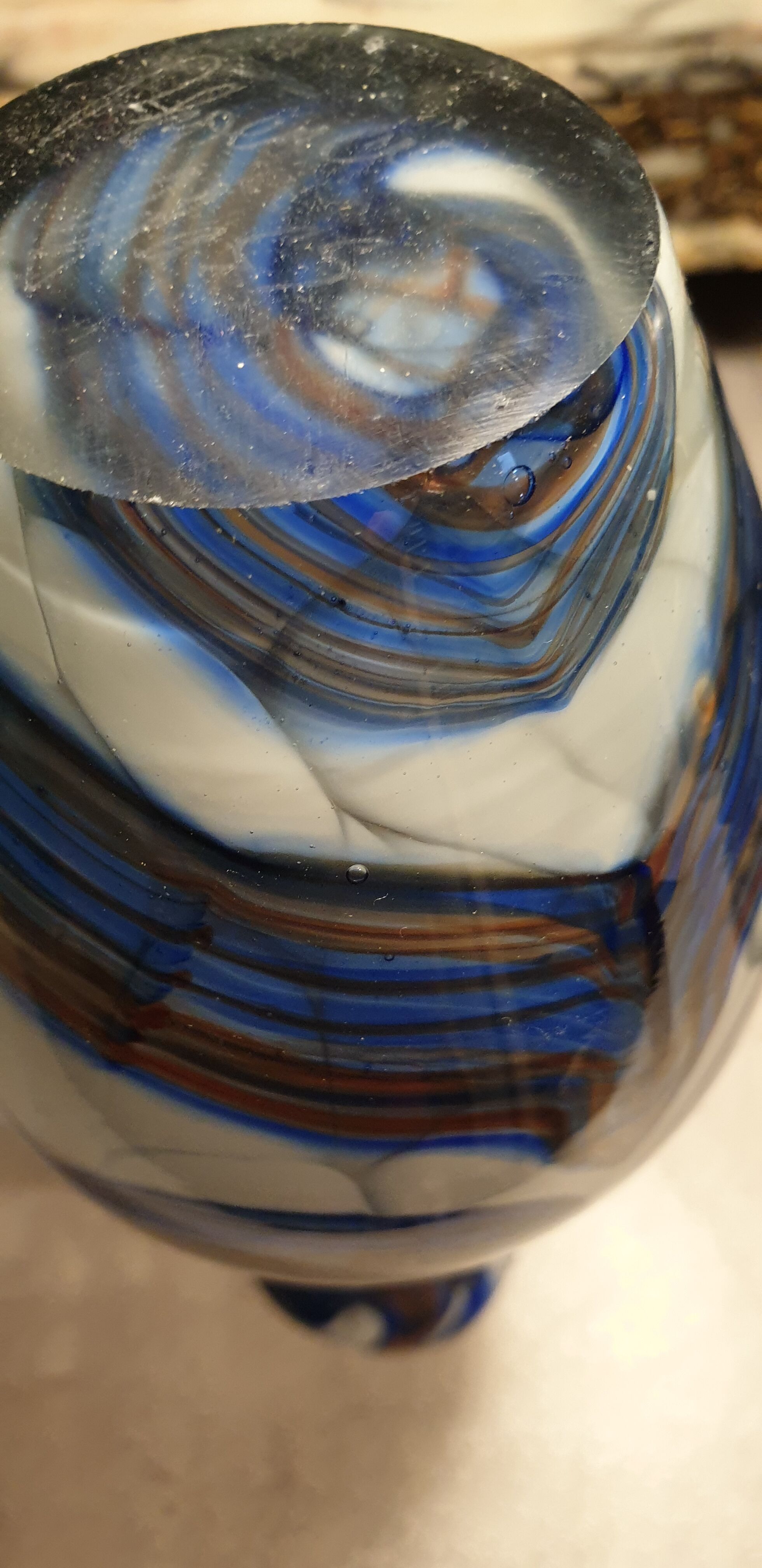 Vase blown to the cane
