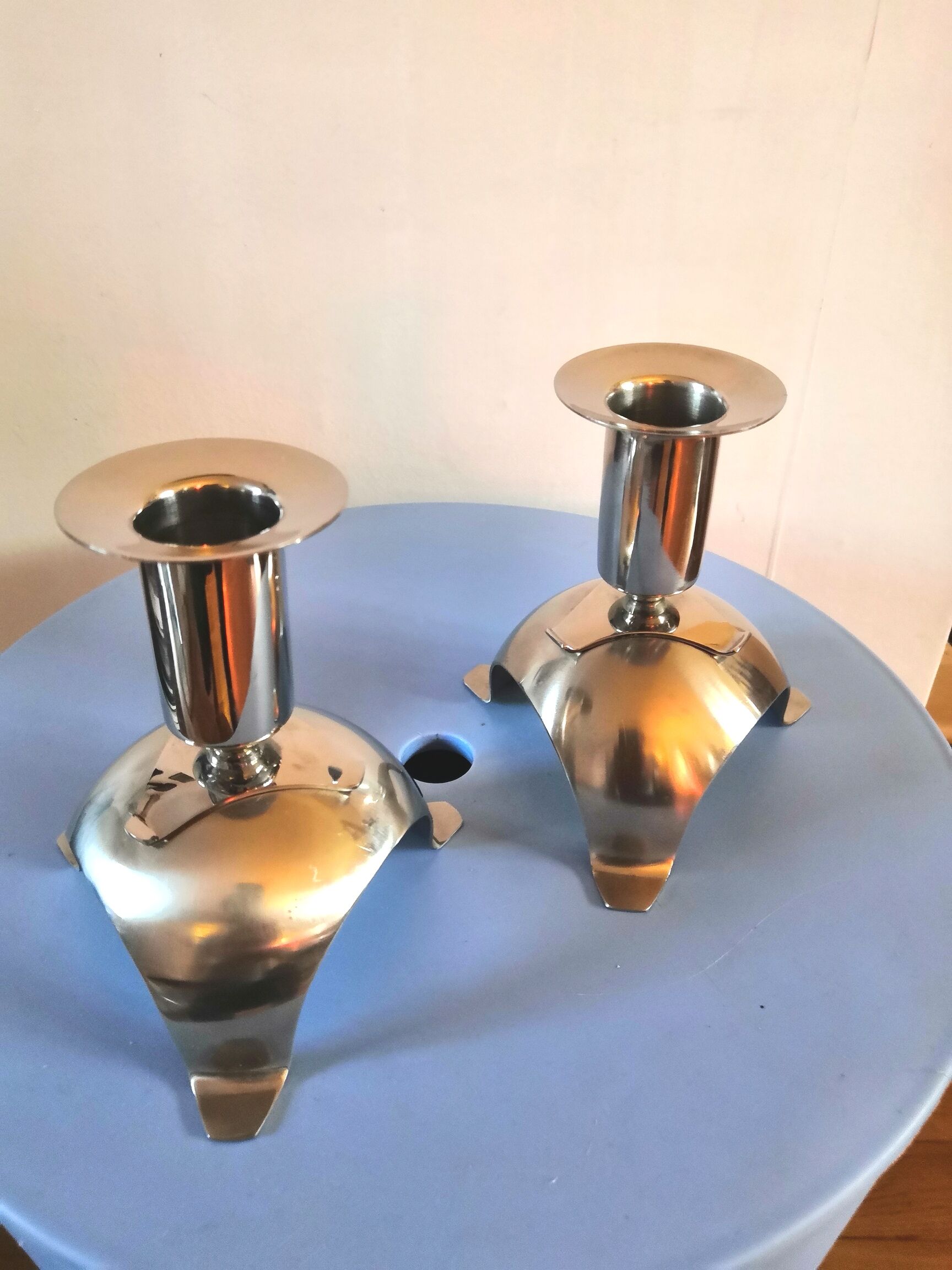 Pair of bouillet Bourdelle design candle holders, Lyon, 70s