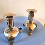Pair of bouillet Bourdelle design candle holders, Lyon, 70s