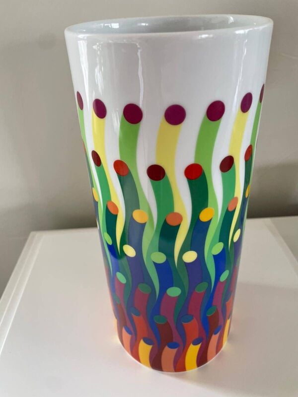 Vase Op Art • Julio Le Parc • Art Cinétique • Porcelaine • Bernardaud Limoges • 2017