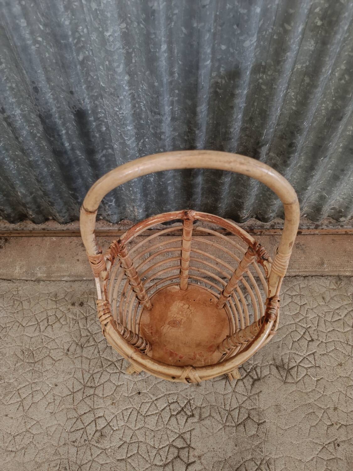 Vintage rattan wicker basket