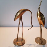 Brass heron couple