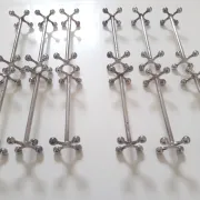 12 knife rests in a box - silver-plated metal by SFAM model Cross