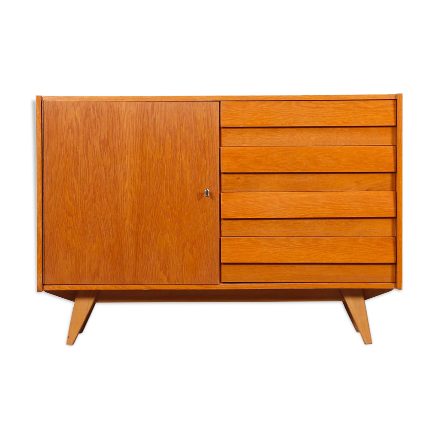 Vintage oak storage by Jiri Jiroutek, model U-458, 1960