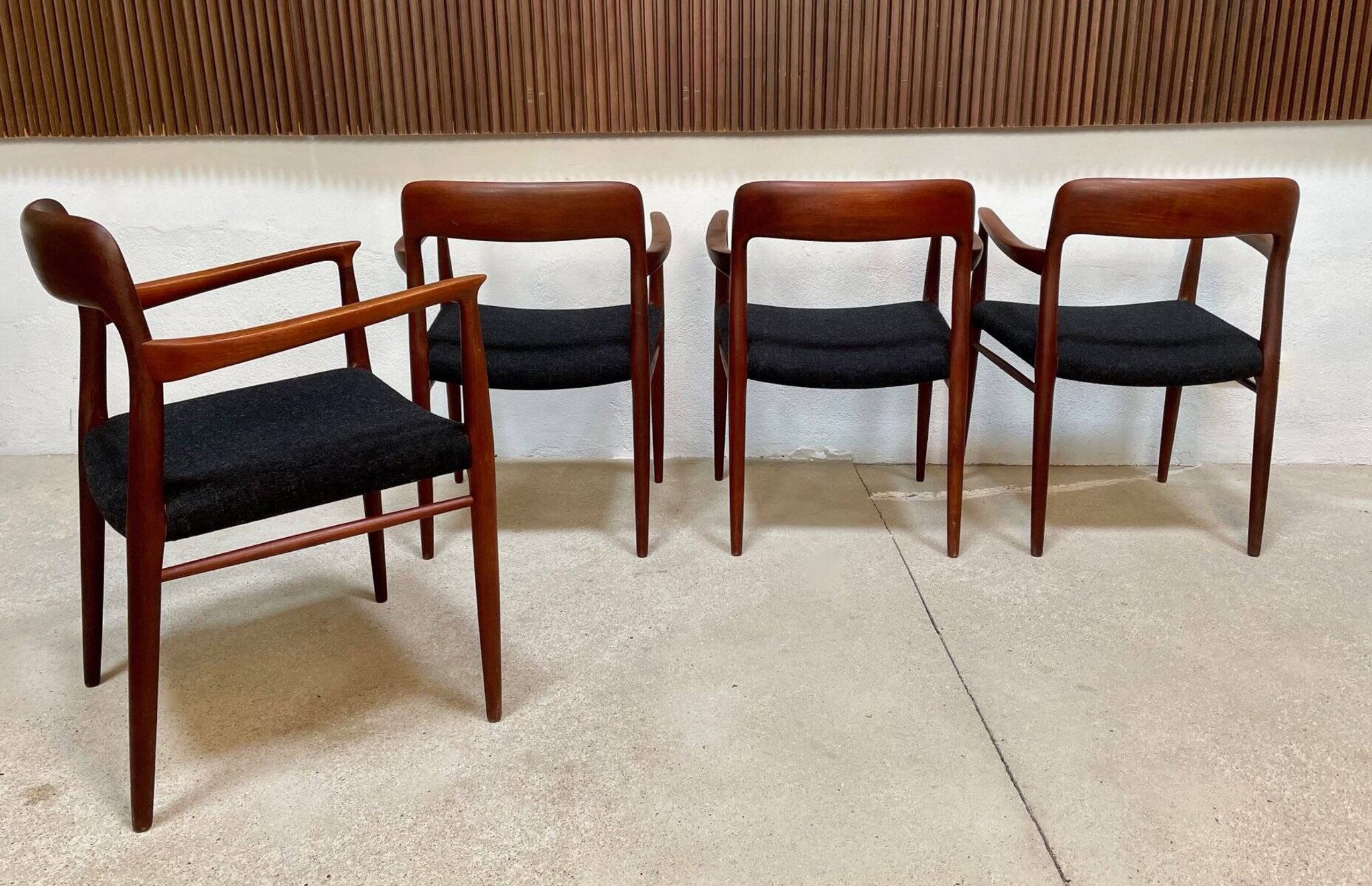 Danish teak model 56 chairs by Niels O. Møller for J.L. Møllers, 1954, set of 4