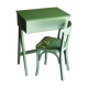 Bureau pieds compas et chaise Baumann vintage revisités