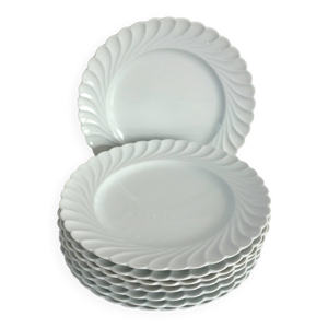 8 assiettes plates en - blanche